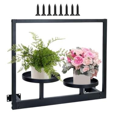 Imagem de Prateleiras flutuantes para plantas | Prateleira de metal | Rack de vasos de flores, decoração de casa para quarto, pátio, jardim, estufa, apartamento, quintal, varanda, entrada externa