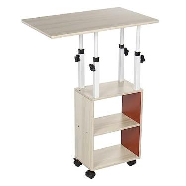 Imagem de ZABEES Mesa de computador ajustável portátil para laptop, mesa de cama giratória para laptop pode ser levantada em pé mesa de estudo mesa de cabeceira