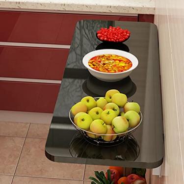 Imagem de Mesas de folha suspensa, mesa dobrável montada na parede, mesa flutuante dobrável para economizar espaço, mesa dobrável flutuante, mesa flutuante montada na parede para mesa de lavanderia de pequenos