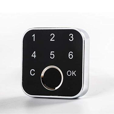 Imagem de Teclado de bloqueio de gaveta de armário elétrico com impressão digital com dois métodos de instalação para banco de escritório e casa