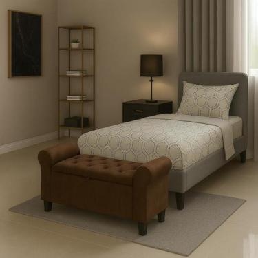 Imagem de Recamier Baú Divã Paris 90cm P/ Cama Solteiro - LV MÓVEIS - LV MOVEIS,