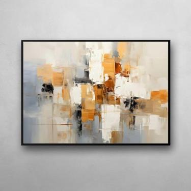 Imagem de Quadro Decorativo De Parede Abstrato Tinta Sobre Tela Moldura 60x90