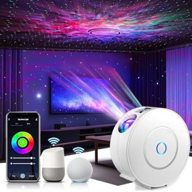 Imagem de Projetor Galaxy para quarto, projetor estrela, aplicativo inteligente e lâmpada Galaxy de controle de voz, compatível com Alexa e Google Home, para quarto de crianças e adultos, decoração de quarto