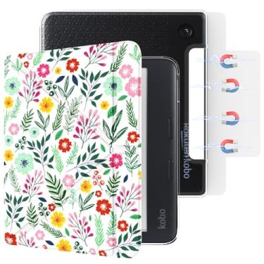 Imagem de E NET-CASE Capa magnética destacável para leitor digital Kobo Libra de 17,78 cm (2024)/Kobo Libra 2 (2021), luz traseira ultratransparente à prova de arranhões, fácil de desprender e fixar, hibernar