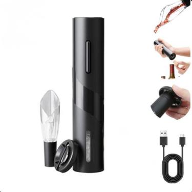 Imagem de Abridor de vinhos saca rolhas elétrico eficiente USB - LIPPIN