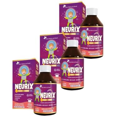 Imagem de Kit 3x Neurix (B12, Ferro,Metilfolato e Magnésio) 150ml Sabor Salada de Frutas FNB-Unissex