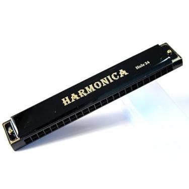 Imagem de Chave C de gaita de 24 furos, órgão de boca de palheta dupla Tremolo para iniciantes e adultos, portátil