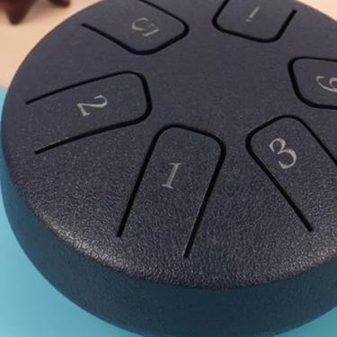 Imagem de Generic Tambor de Língua 6 Notas Mini Quebra-cabeça Etéreo Brinquedo Qualidade de Som Estável para Iniciantes Instrumento de Percussão (Azul escuro)