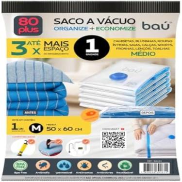 Imagem de Saco para armazenamento a vacuo, embalagem protetora, otimiza espaco, reutilizavel, eficiente