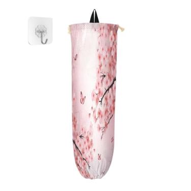 Imagem de Wassud Porta-sacos de plástico para árvore de cerejeira, 2 unidades, suporte de parede para sacola de mercearia, armazenamento de cozinha para decoração de despensa de cozinha em casa