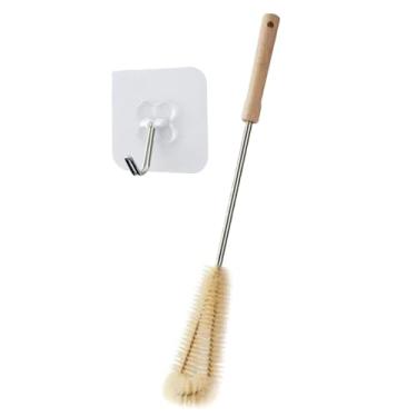 Imagem de 1PC Escova de Limpeza para Garrafas com Cabo Longo Madeira Curva Sem Áreas Mortas Copos Chaleiras Vasos Esportivas Térmi