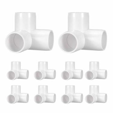 Imagem de DTGN 10 peças de encaixe de PVC de cotovelo de 3 vias, encaixe de tubo de PVC de grau de mobiliário SCH40, conector de cotovelo de canto DIY para móveis de construção, conexão de estrutura de estufa