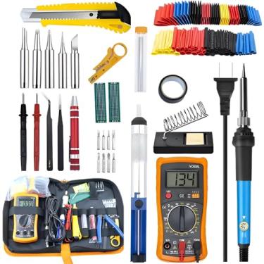 Imagem de Ferro de Solda 80W com Temperatura Ajustável 200-450°C e Multímetro Digital, Kit Solda 22 em 1 para Eletrônica e Reparos DIY, 127V/220V
