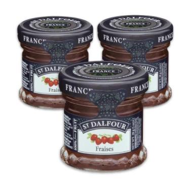 Imagem de Geleia Francesa St. Dalfour Fraises Morango Kit 3Un 28G