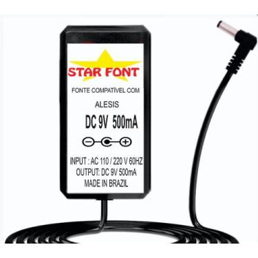 Imagem de Fonte DC 9V 0.5A para Bateria Eletrônica Alesis - Bivolt - Starfont