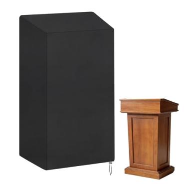 Imagem de Klmnop Capa protetora de pódio, capa protetora de poliéster resistente à água para suporte de pódio de tamanho padrão, púlpito, cavalete de professor e prateleira de mesa, 64 cm C x 47 cm (L x L x A