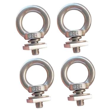 Imagem de Generic 4 parafusos de olhal para rack de teto, parafusos de ancoragem reforçados para fixação de cordas elásticas e ganchos de amarração, Prata