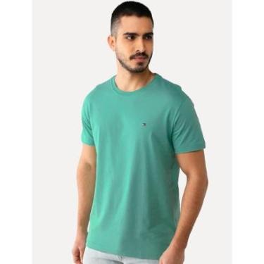Imagem de Camiseta Tommy Hilfiger Masculina Essential Cotton Azul Turquesa-Masculino