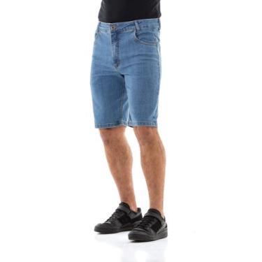 Imagem de Bermuda Jeans Masculina Arauto Slim Dominic, Azul claro, 44