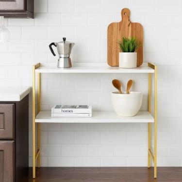 Imagem de Aparador Estante Multiuso Para Cozinha 2 Prateleiras Londres Pé de Fer