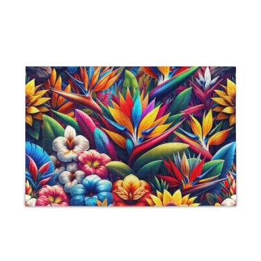 Imagem de Quebra-cabeça de 500 peças, flores tropicais, presente faça você mesmo, com bolsa de armazenamento de malha, quebra-cabeça engraçado para adultos, 52 cm C x 37,8 cm L