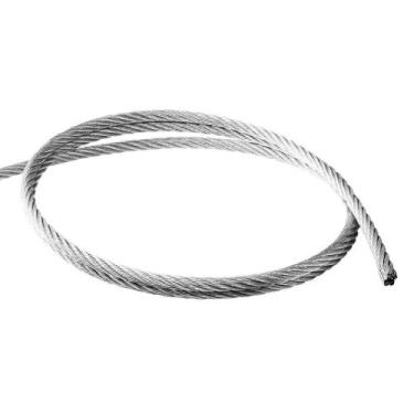 Imagem de Cabo de Aço 3/16 6x19 AF Galvanizado Flexivel Portão Eletrônico Por Me