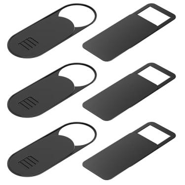 Imagem de Capa para câmera de laptop, pacote com 6 (3 grandes + 3 médias), capa ultrafina para webcam com capa/pano de limpeza, compatível com MacBook, laptop, PC, iMac, iPad, iPhone, 0,1 cm, protege a
