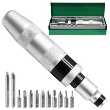 Imagem de Biaungdo Conjunto de chaves de fenda de impacto manual de 13 peças, extrator manual reversível de 1/2 polegada para apertar/remover fixadores enferrujados e parafusos congelados, com brocas e estojo