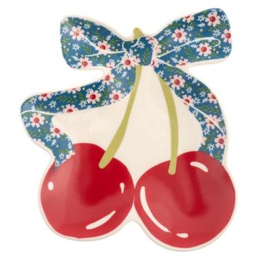 Imagem de Karma, Bandeja de bugigangas Calico, prato de joias de cerâmica, bandeja de bugiganga em forma, prato decorativo de cerâmica, bandeja de joias para anéis, cereja