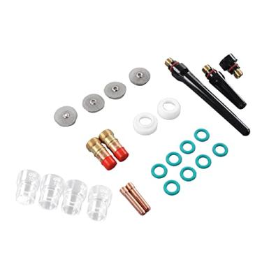 Imagem de Acouto Kit de Acessórios de Soldagem Com Copos de Vidro, Lentes de Gás, Anéis de Vedação e Muito Mais - para Série WP17/18/26, Leve e Portátil