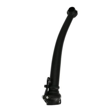 Imagem de Mesa de bicicleta dobrável curvada à direita, em liga de alumínio, com pescoço de ganso, 35 cm e 37 cm, dobrável para fora.(Black 35cm)