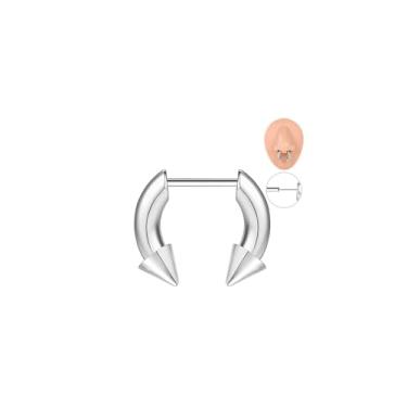 Imagem de 6ixGosh Anel de septo push in de 16 g em forma de C anilhas de septo em forma de C argolas de septo em ferradura para mulheres e homens, argola de cartilagem de nariz de calibre pesado, 10MM, Aço