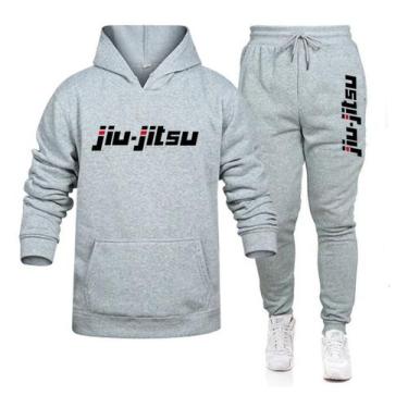 Imagem de Kit Jiu-Jitsu Conjunto blusa calça Abrigo De Frio Moletom - MEDIDA NA 
