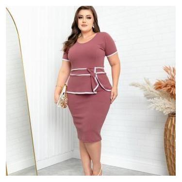 Imagem de Vestido Laço Midi Tubinho Social barato Atacado Oferta  - Moda Fashion