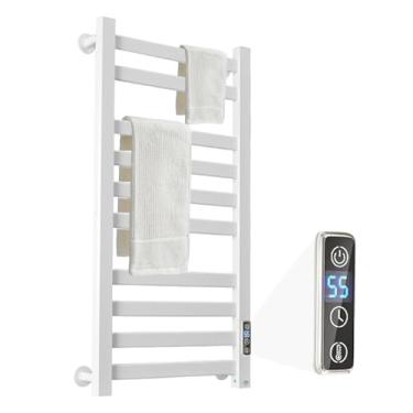 Imagem de AyiDrmjj Toalheiro aquecido montado na parede para toalheiros aquecidos de banheiro com temporizador e ajustes de temperatura multinível com 10 barras para banheiro chuveiro banheira de hidromassagem