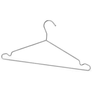 Imagem de Conjunto 6 Cabides Tintureiro com Cava, Aço Cromado, 40cm Largura, Cromado Brilhante, para Calças, Camisas e Vestidos