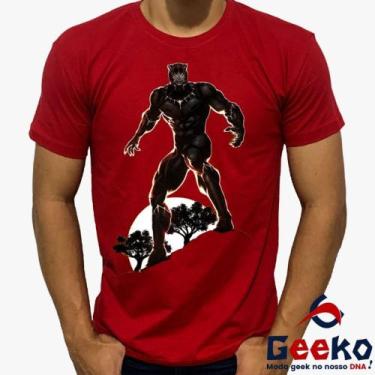 Imagem de Camiseta Pantera Negra 100% Algodão Wakanda Forever Black Panther Geek