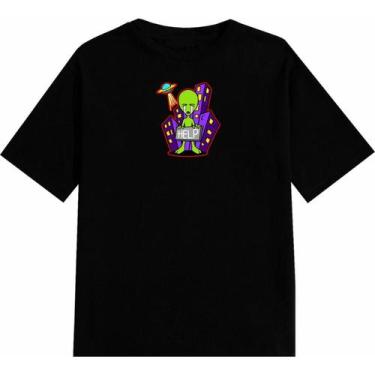 Imagem de Camiseta Preta Blusa Básica Várias Estampas Unissex 100% Algodão - Rel