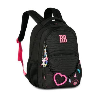 Imagem de Mochila de Costas Heart Beats 17,5" RB27010 - Rebecca Bonbon, Preto