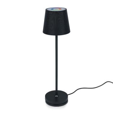 Imagem de Lâmpada de Escritório Recarregável Textura Metal Luz Ambiente RGB Criativa com Bateria 4000 mAh Ajustável por Deslize Branca Neutra Quente Controle