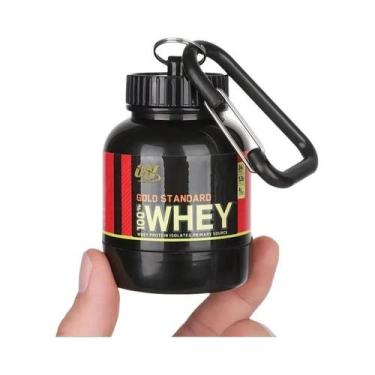 Imagem de Frasco Mini Portátil De 100ML Para Proteína Em Pó Whey Com Chaveiro, F