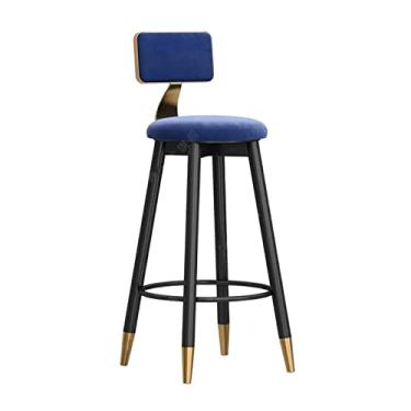 Imagem de CFGH6FDF Cadeiras de bar 75 cm/29,52 polegadas moderna moderna banco de frente cadeira de bar com encosto cadeira de jantar prática banquetas de bar (azul)