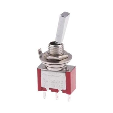 Imagem de Chave Seletora De 3 Pinos 3/2 Posições Com Trava on off on DPDT SPST D