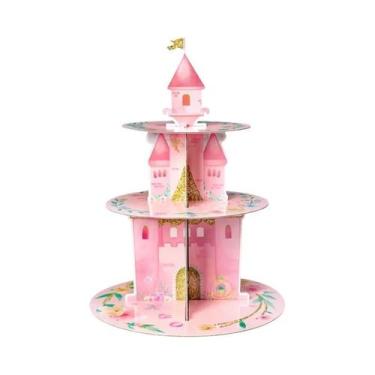Imagem de Suporte Para Cupcakes Em Forma De Castelo De Princesa Com 3 Camadas Pa