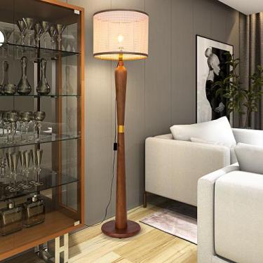 Imagem de Luminaria De Chão Imperial DMOB  Com Detalhe Dourado No Pé, Palha c, M