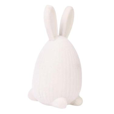 Imagem de KiBcsLic Estatueta de da Páscoa Flocado, Enfeite de Mesa, Centro de Mesa, Decoração de Festa, Presente, Estátua de da Páscoa Fofa para Casa, Mesa, Branco