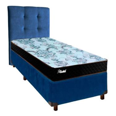 Imagem de Cama Box + Colchão Solteiro Molas Ensacadas Life Gold Paropas + Cabeceira Estofada