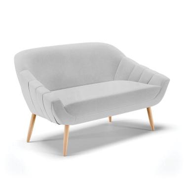 Imagem de Namoradeira 02 Lugares Linho Cinza A05 Pés Palito Natural