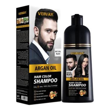 Imagem de Shampoo Tonalizante Veinira 400ml Fórmula Natural Sem Amônia, Preto