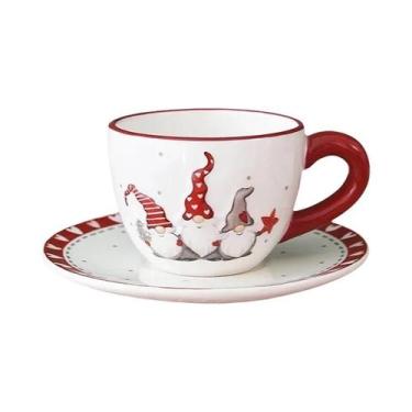 Imagem de Conjunto De Louças Cerâmicas Do Papai Noel Nórdico, Prato, Talheres, E